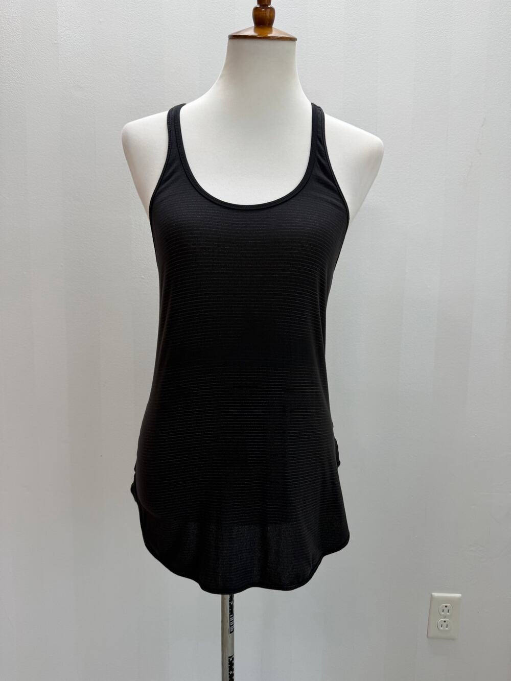 Lululemon Cool Racerback Tank Top Black Pinstripe Racerback Yoga Running